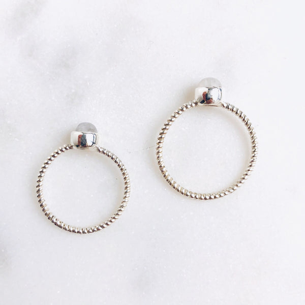 Moonstone Rope Ring in 925 Sterling Silver - Crystal Of A Kind