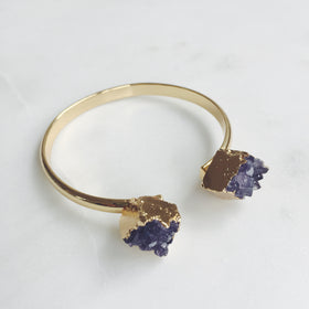 Amethyst Druzy Bangle 18k Gold - Crystal Of A Kind