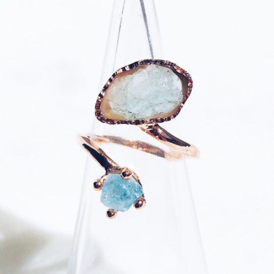 Aquamarine twist ring store