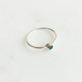 Emerald Stack Ring in 925 Sterling Silver - Crystal Of A Kind