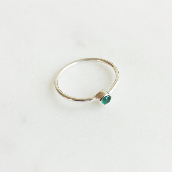Emerald Stack Ring in 925 Sterling Silver - Crystal Of A Kind