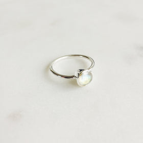 Moonstone Diamond Cut Ring in 925 Sterling Silver - Crystal Of A Kind