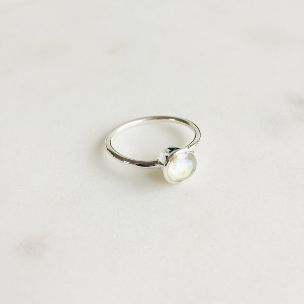 Moonstone Diamond Cut Ring in 925 Sterling Silver - Crystal Of A Kind