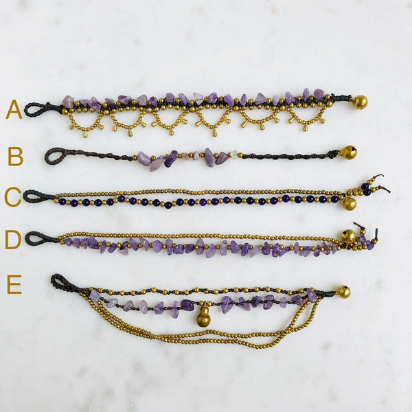 Raw Amethyst Bohemian Bracelet - Crystal Of A Kind