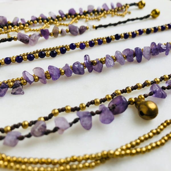 Raw Amethyst Bohemian Bracelet - Crystal Of A Kind