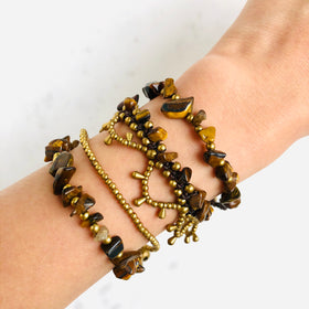 Raw Tiger Eye Bohemian Bracelet - Crystal Of A Kind
