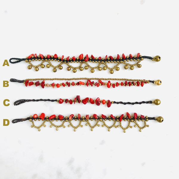 Raw Red Turquoise Bohemian Bracelet - Crystal Of A Kind