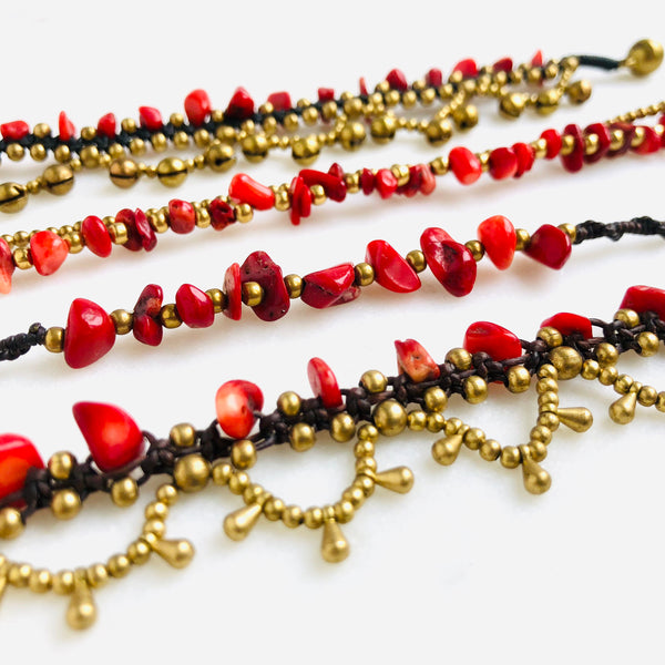 Raw Red Turquoise Bohemian Bracelet - Crystal Of A Kind