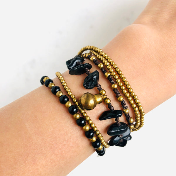 Raw Onyx Bohemian Bracelet - Crystal Of A Kind