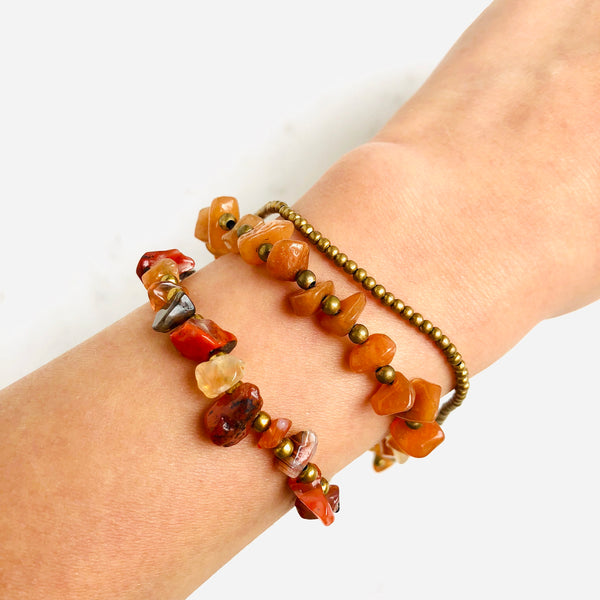 Raw Carnelian Bohemian Bracelet - Crystal Of A Kind