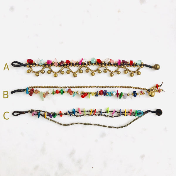 Raw Multi-Crystal Bohemian Bracelet - Crystal Of A Kind