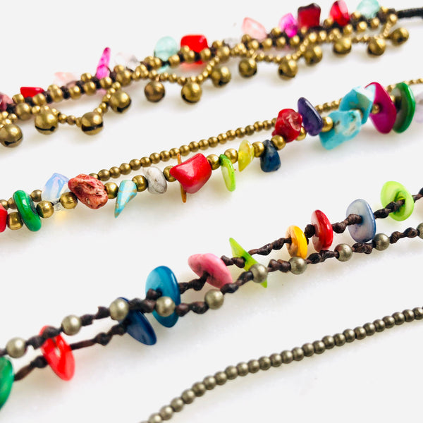 Raw Multi-Crystal Bohemian Bracelet - Crystal Of A Kind