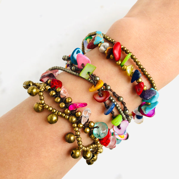 Raw Multi-Crystal Bohemian Bracelet - Crystal Of A Kind
