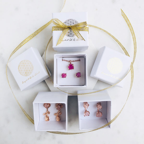 Raw Rose Quartz Necklace in Silver - Crystal Of A Kind