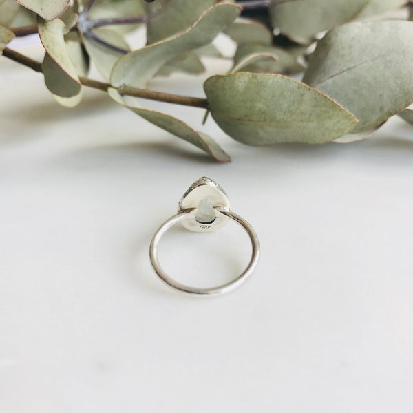 Moonstone Teardrop Ring in 925 Sterling Silver - Crystal Of A Kind
