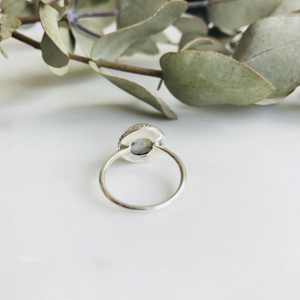 Moonstone Round Ring in 925 Sterling Silver - Crystal Of A Kind
