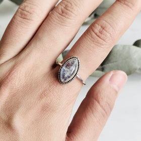 Moonstone Marquee Ring in 925 Sterling Silver - Crystal Of A Kind