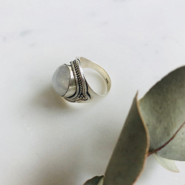 Moonstone Cuff Ring in 925 Sterling Silver - Crystal Of A Kind