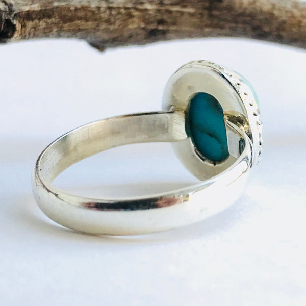 Larimar Oval Ring in 925 Sterling Silver - Crystal Of A Kind