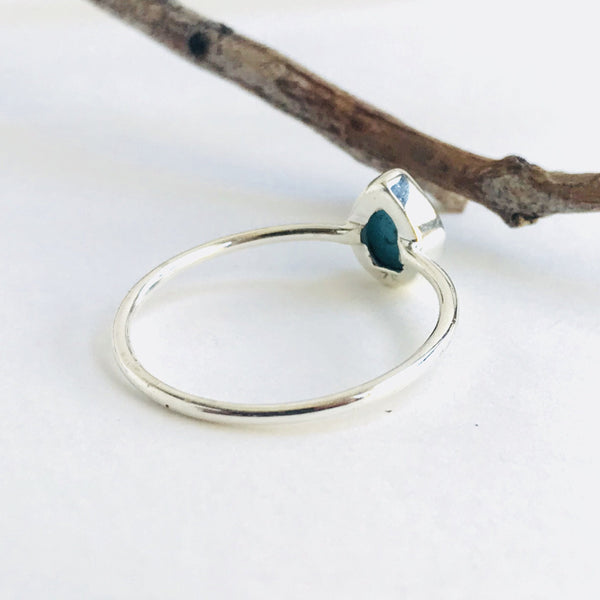 Larimar Teardrop Ring in 925 Sterling Silver - Crystal Of A Kind