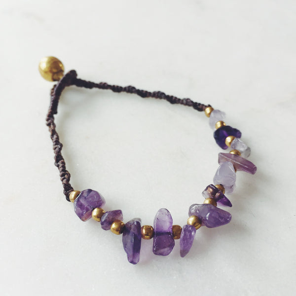Raw Amethyst Bohemian Bracelet - Crystal Of A Kind