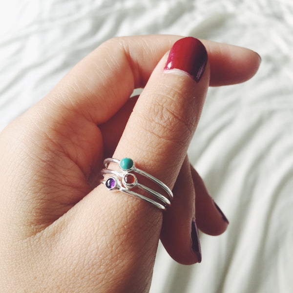 Turquoise Stack Ring in 925 Sterling Silver - Crystal Of A Kind