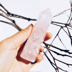 Rose Quartz Chakra Healing Energy Wand - Crystal Of A Kind