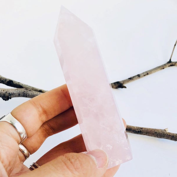 Rose Quartz Chakra Healing Energy Wand - Crystal Of A Kind
