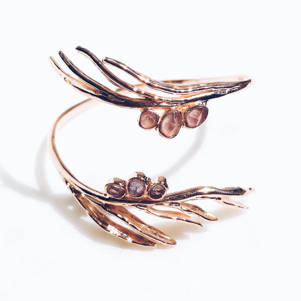 Amethyst Tropical Twist Bangle in Rose Gold - Crystal Of A Kind