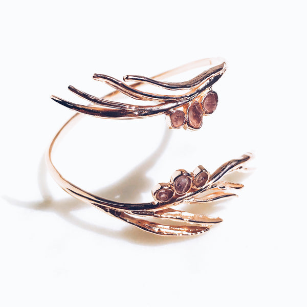 Amethyst Tropical Twist Bangle in Rose Gold - Crystal Of A Kind