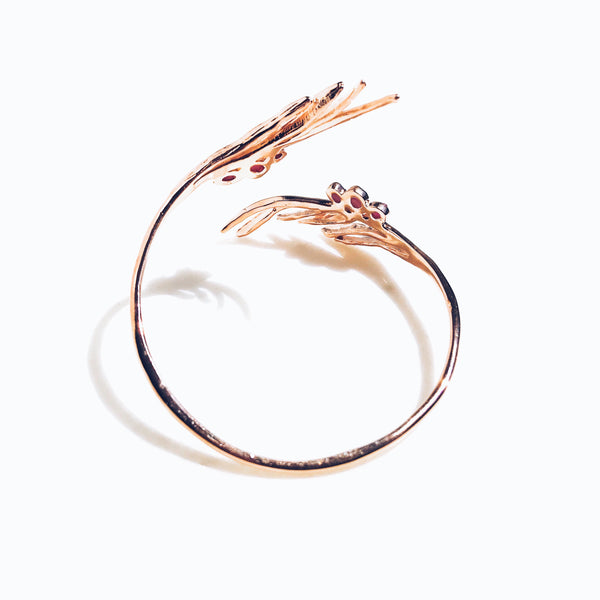 Amethyst Tropical Twist Bangle in Rose Gold - Crystal Of A Kind
