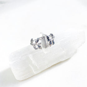 Crystal Quartz Leaves Ring in Silver - Crystal Of A Kind