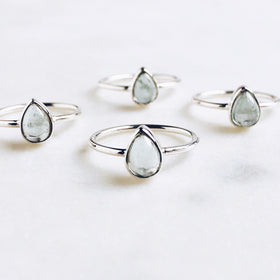 Aquamarine Teardrop Ring in 925 Sterling Silver - Crystal Of A Kind