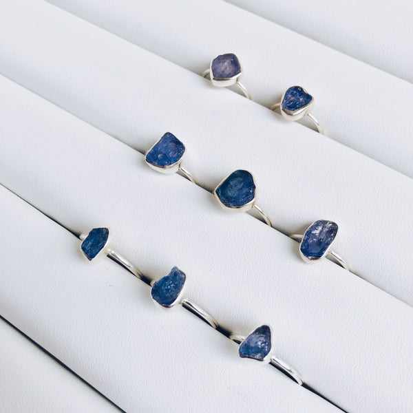 Raw Tanzanite Gemstone Ring in 925 Sterling Silver - Crystal Of A Kind
