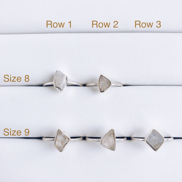 Raw Moonstone Ring in 925 Sterling Silver - Crystal Of A Kind