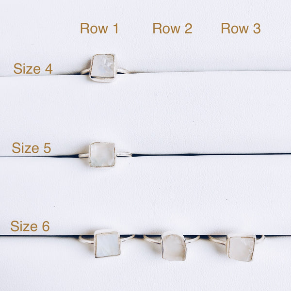 Raw Moonstone Ring in 925 Sterling Silver - Crystal Of A Kind