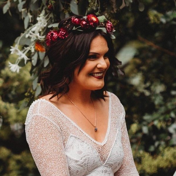 Raw White Topaz Stud Earrings in Rose Gold - Crystal Of A Kind