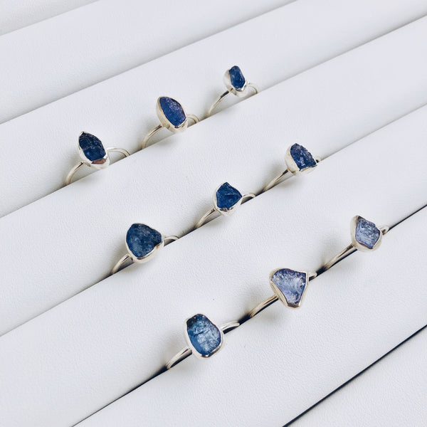 Raw Tanzanite Gemstone Ring in 925 Sterling Silver - Crystal Of A Kind