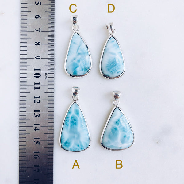 Larimar Pendant in 925 Sterling Silver - Crystal Of A Kind