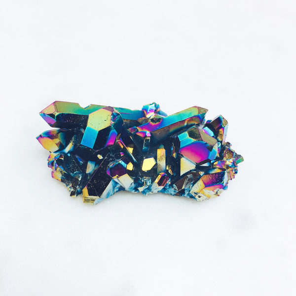 Rainbow Black Angel Aura Crystal Cluster - Crystal Of A Kind