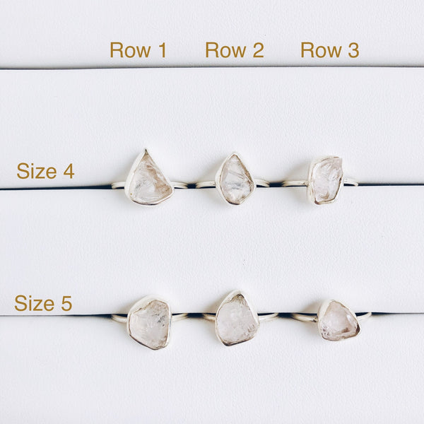 Raw Rose Quartz Gemstone Ring in 925 Sterling Silver - Crystal Of A Kind