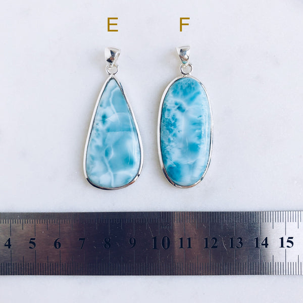 Larimar Pendant in 925 Sterling Silver - Crystal Of A Kind