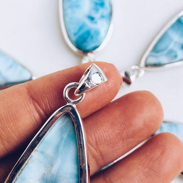Larimar Pendant in 925 Sterling Silver - Crystal Of A Kind