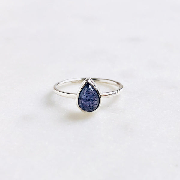 Tanzanite Teardrop Ring in 925 Sterling Silver - Crystal Of A Kind