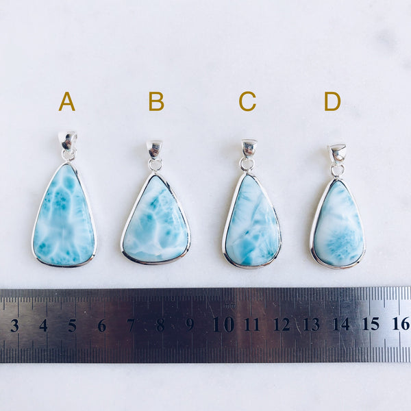 Larimar Pendant in 925 Sterling Silver - Crystal Of A Kind