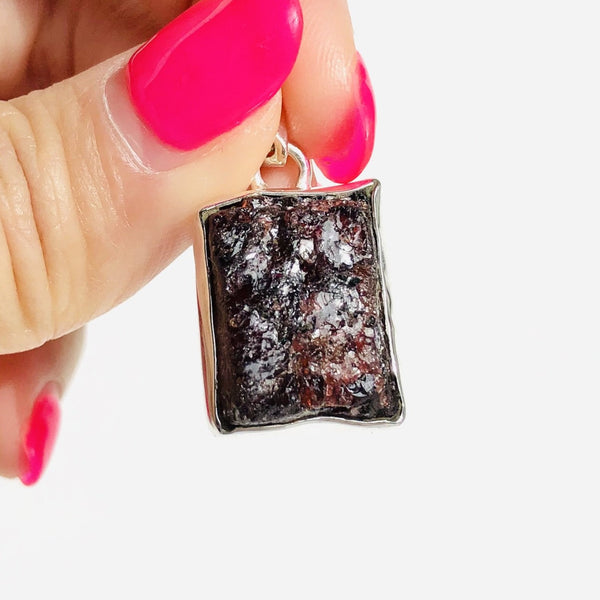 Raw Pink Tourmaline Pendant in 925 Sterling Silver - Crystal Of A Kind