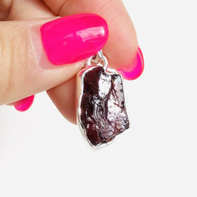Raw Pink Tourmaline Pendant in 925 Sterling Silver - Crystal Of A Kind