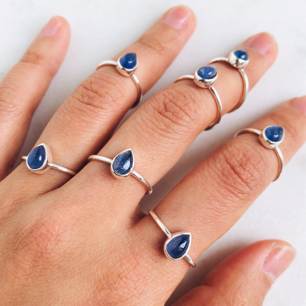 Tanzanite Teardrop Ring in 925 Sterling Silver - Crystal Of A Kind