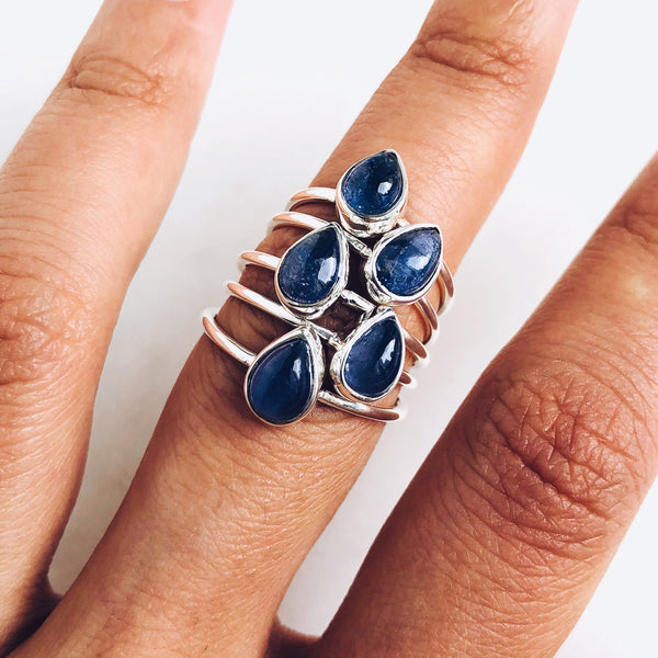 Tanzanite Teardrop Ring in 925 Sterling Silver - Crystal Of A Kind