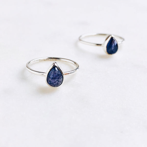 Tanzanite Teardrop Ring in 925 Sterling Silver - Crystal Of A Kind